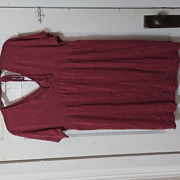 Olivia RAE MAROON BURGUNDY WOMENS SMALL BABYDOLL DRESS PREOWNED - Picture 3 of 3